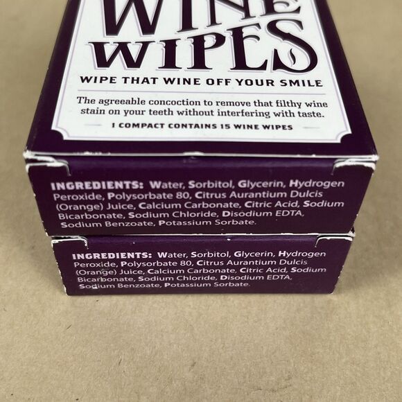 2 NIB WINE WIPES ONE COMPACT OF 15 FIFTEEN WIPES AND MIRROR - Picture 3 of 5